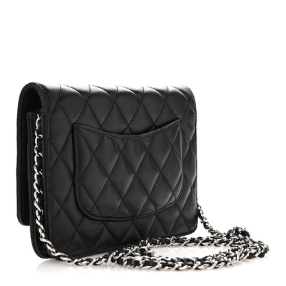 Chanel Lambskin Quilted Wallet On Chain WOC Black 3 of 11