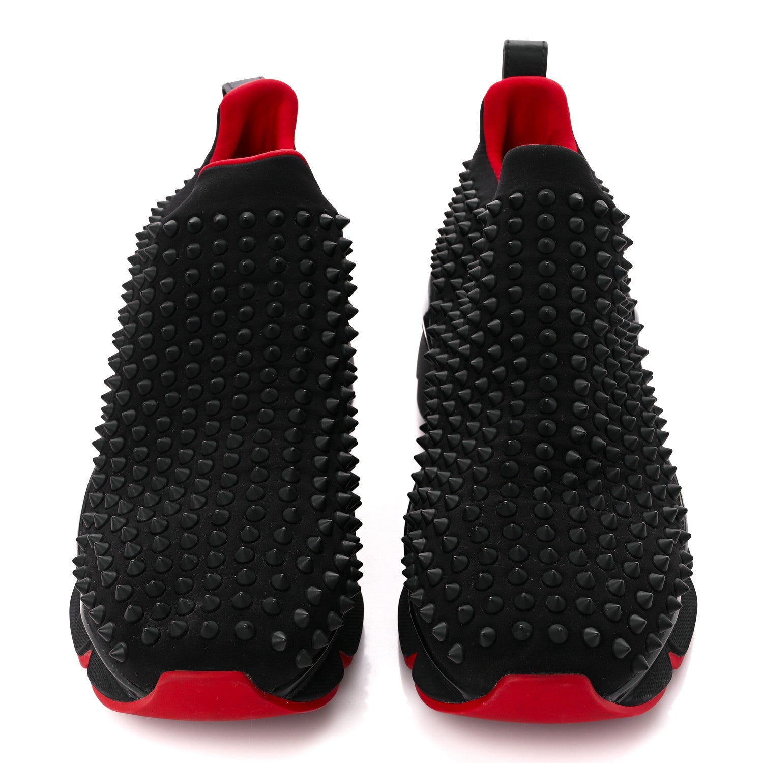 Christian Louboutin Neoprene Mens Spike Sock Flat Sneakers 42 Black 2 of 9