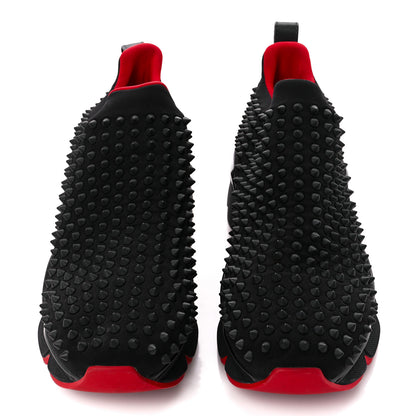 Christian Louboutin Neoprene Mens Spike Sock Flat Sneakers 42 Black 2 of 9