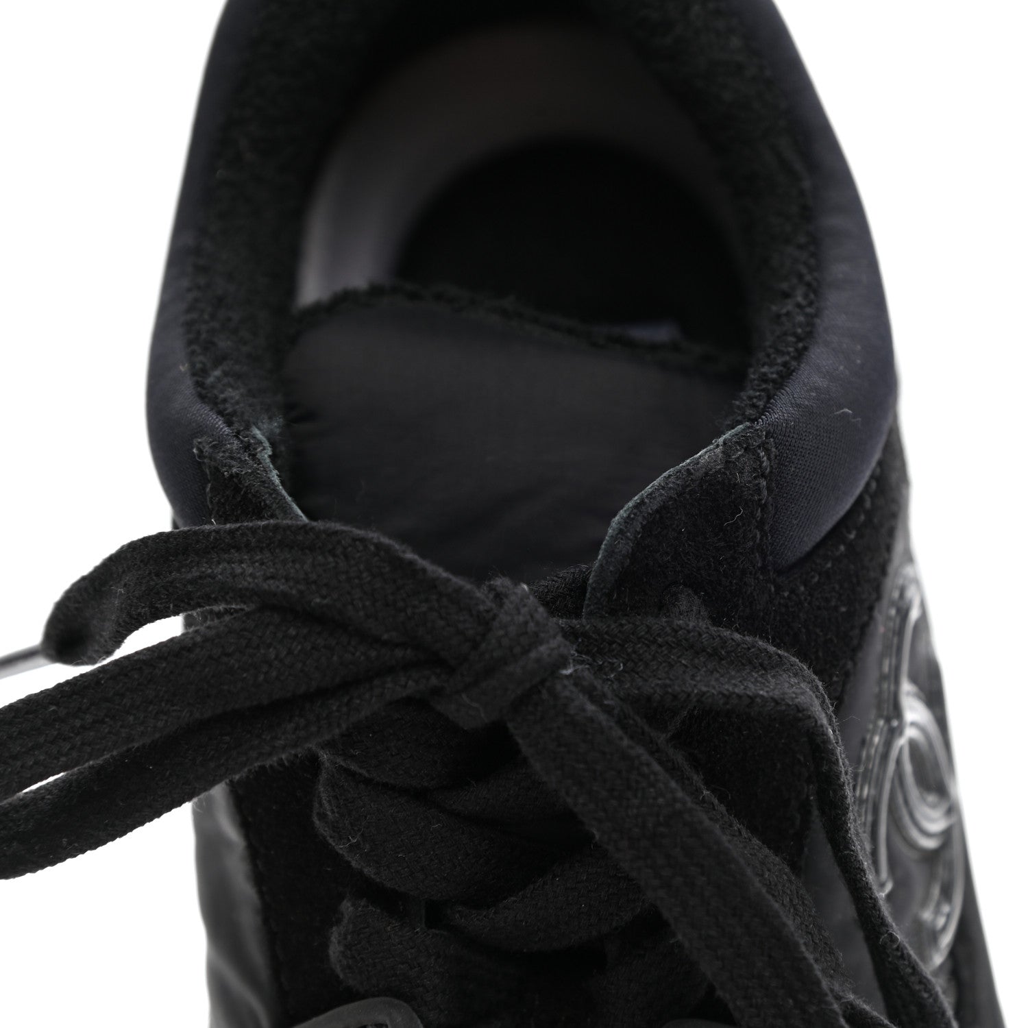 Chanel Nylon Calfskin Suede CC Sneakers 37 Black 5 of 9