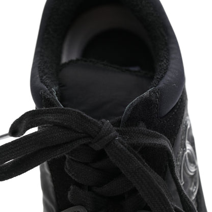 Chanel Nylon Calfskin Suede CC Sneakers 37 Black 5 of 9