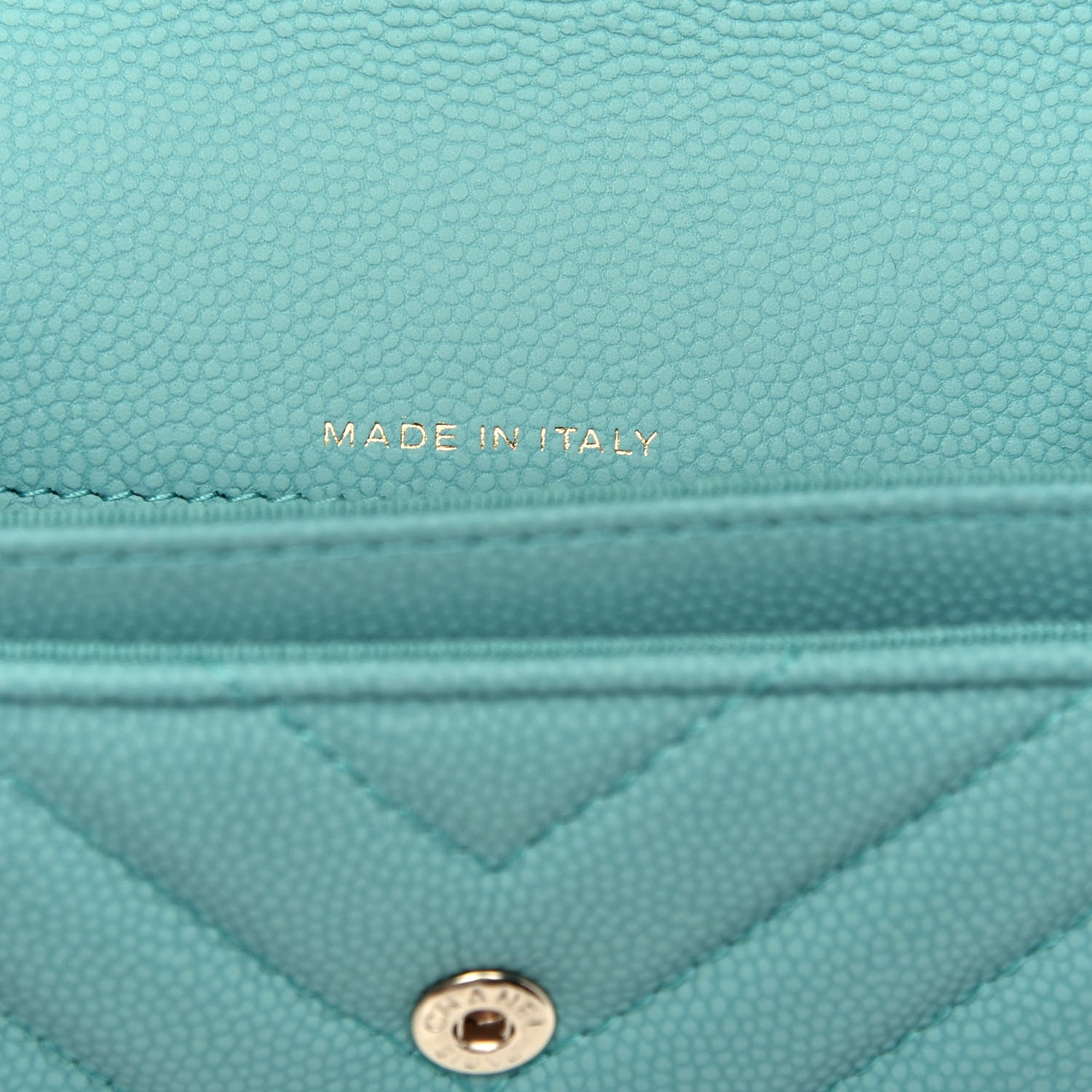 Chanel Caviar Chevron Quilted Flap Card Holder Green 6 of 9