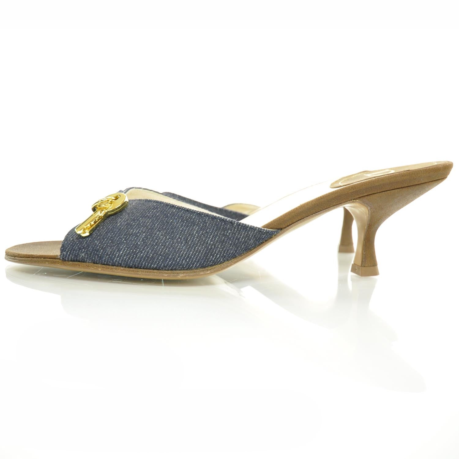 Christian Dior Denim Lock and Key Slides 37 2 of 7