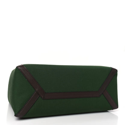 Valentino Garavani Canvas Calfskin University Logo Medium Rockstud Tote Green Forest Fondant Pink PP 3 of 7