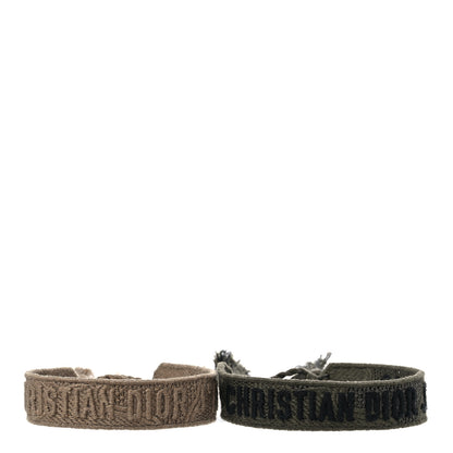 Christian Dior Woven Cotton J'Adior Friendship Bracelet Set Green Khaki 3 of 5