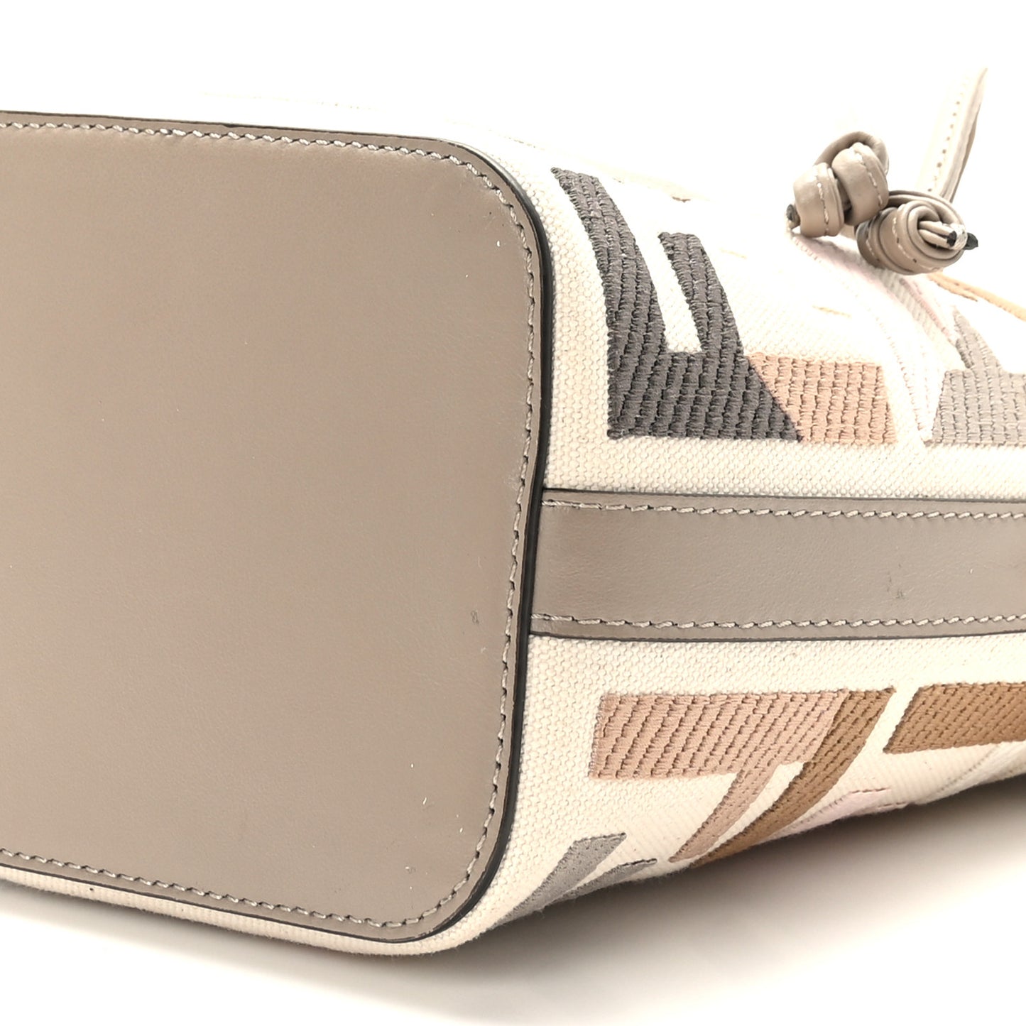 Canvas Vitello Grace F is Fendi FF Multicolor Embroidered Mini Mon Tresor Bucket Bag Grezzo Multicolor Tortora