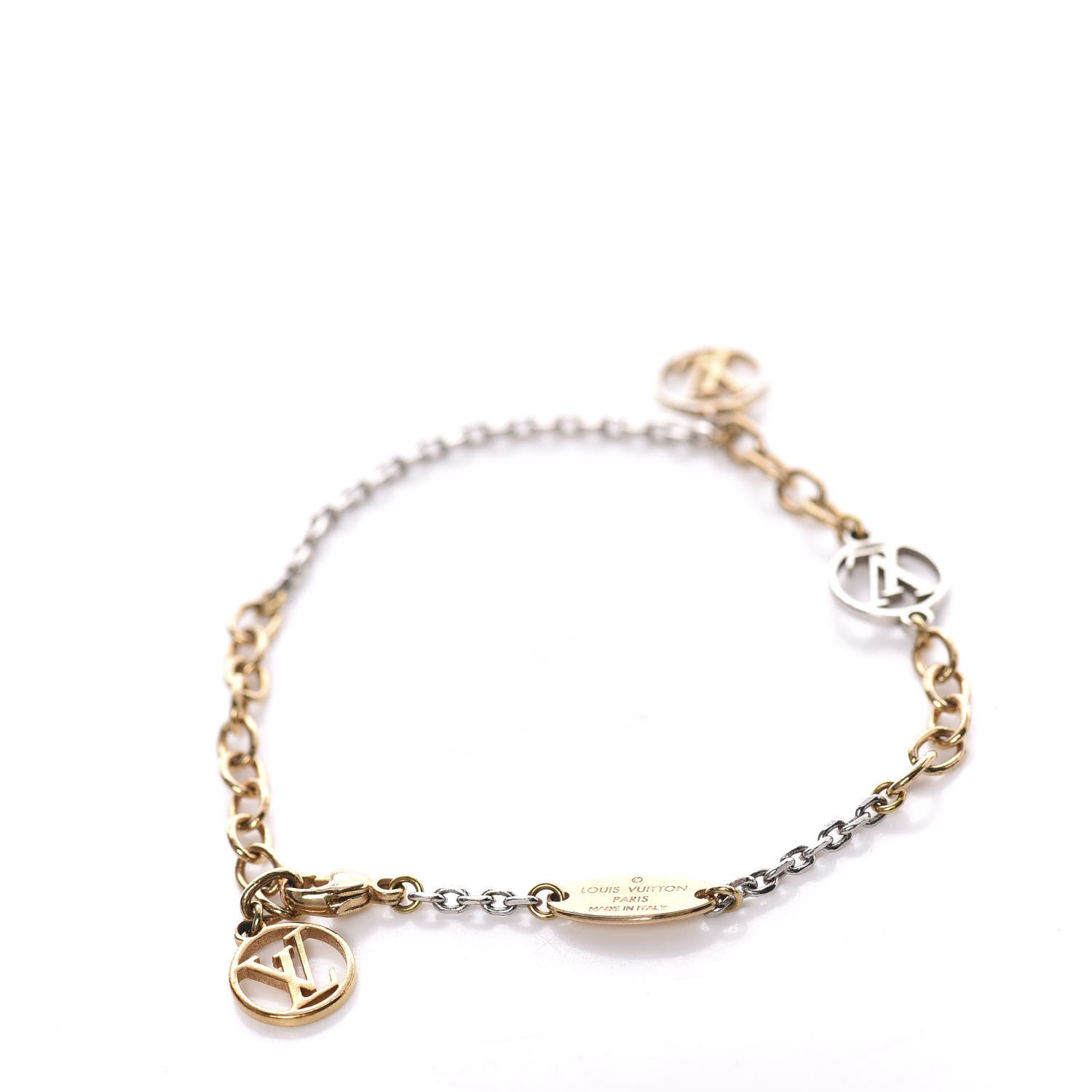 Louis Vuitton Logomania Bracelet Silver Gold 3 of 5