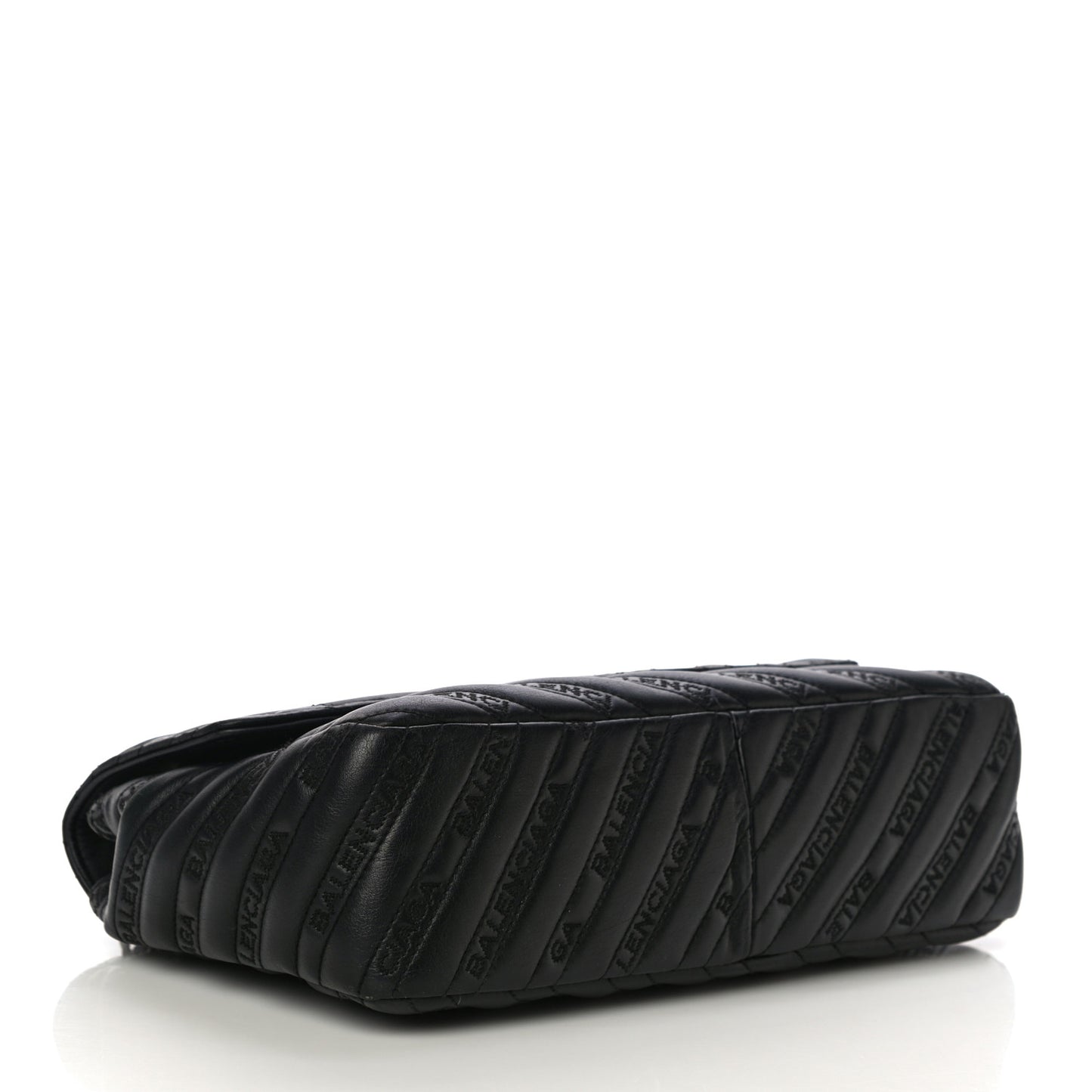 Calfskin Logo Matelasse M BB Chain Shoulder Bag Black