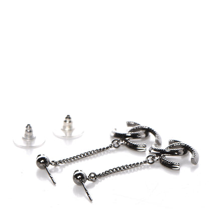 Chanel CC Drop Earrings Ruthenium 3 of 4