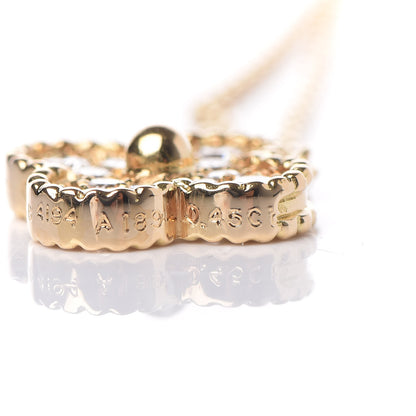 Van Cleef & Arpels 18K Yellow Gold Diamond Vintage Alhambra Pendant Necklace 8 of 9