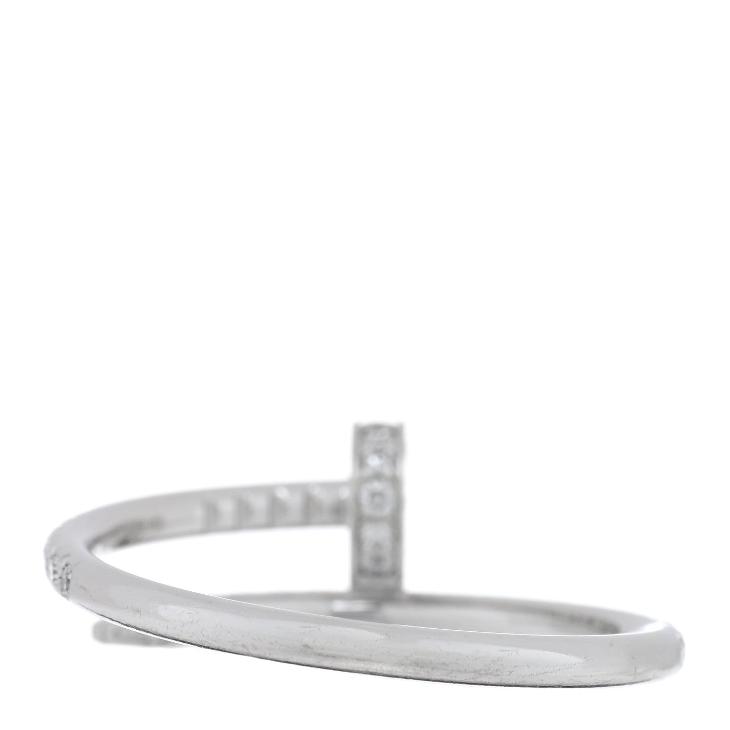 Cartier 18K White Gold Diamond Juste Un Clou Paved Ring 55 7.25 3 of 5