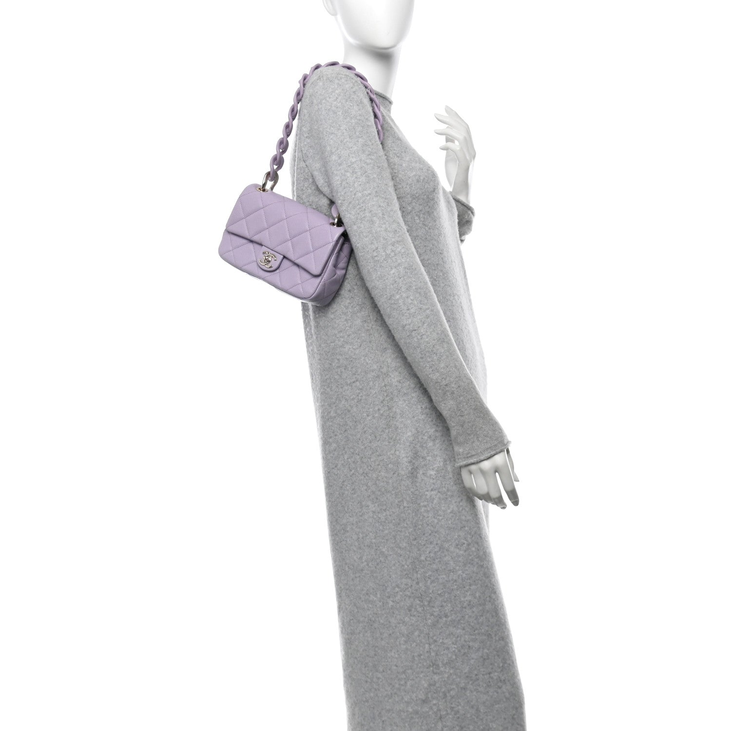 Chanel Caviar Quilted Funky Match Mini Flap Light Purple Light Purple 2 of 11