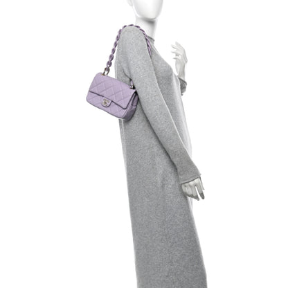 Chanel Caviar Quilted Funky Match Mini Flap Light Purple Light Purple 2 of 11
