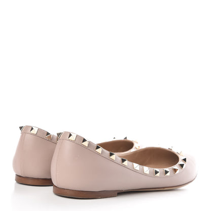 Valentino Garavani Nappa Rockstud Ballerina Flats 38.5 Poudre 4 of 10