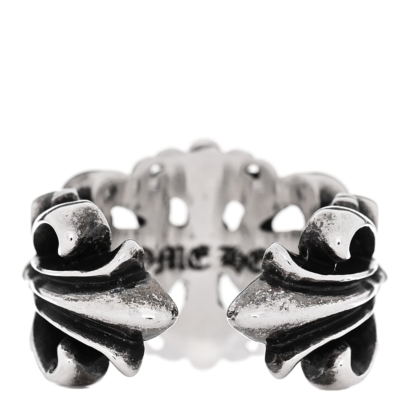 Sterling Silver Double Floral Cross Ring 53 6.5