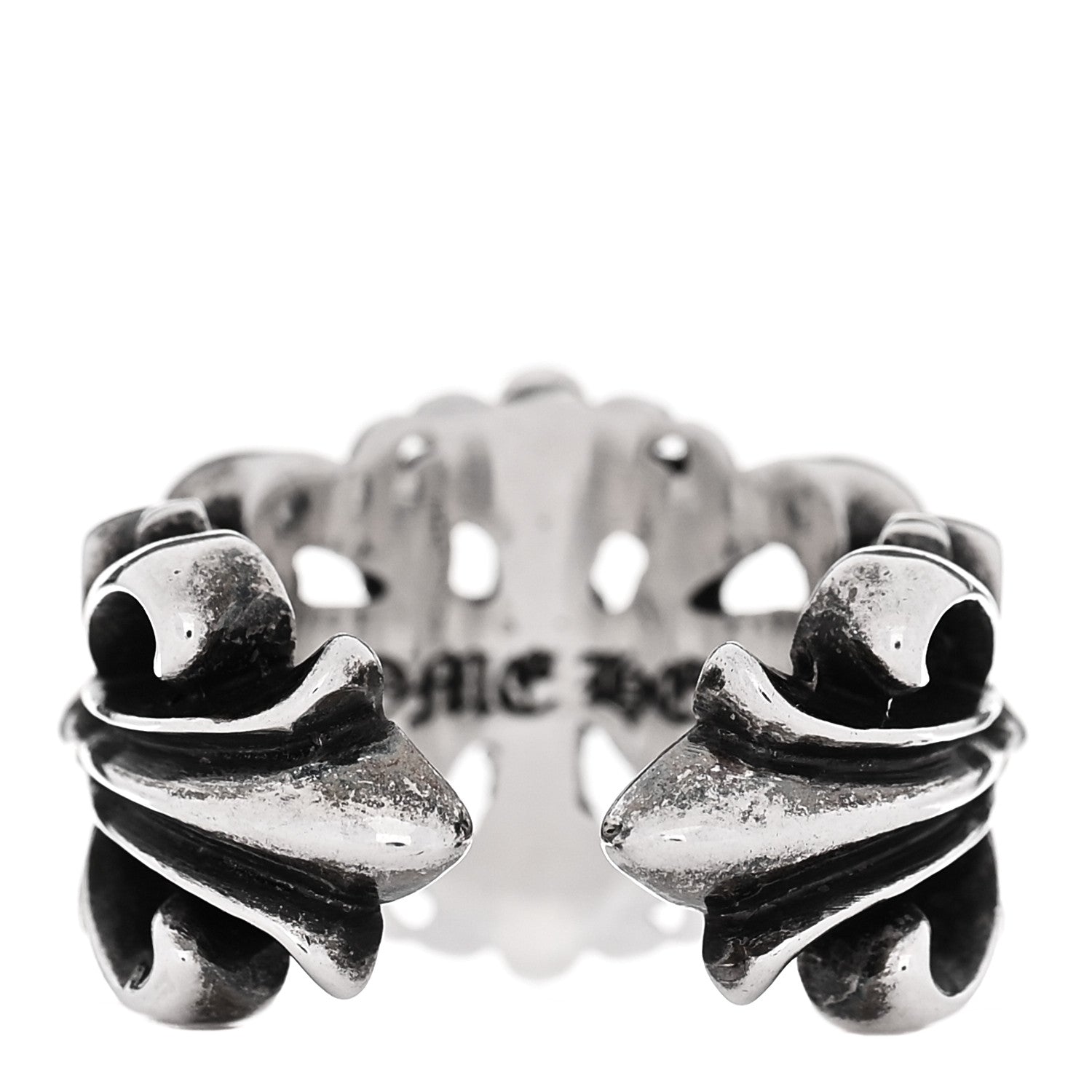 Chrome Hearts Sterling Silver Double Floral Cross Ring 53 6.5 3 of 6