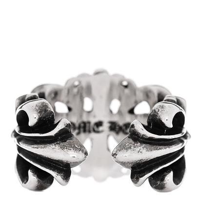 Chrome Hearts Sterling Silver Double Floral Cross Ring 53 6.5 3 of 6