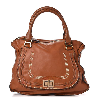 Chloe Sheepskin Large Marcie Lock Satchel Armagnac 1 of 11