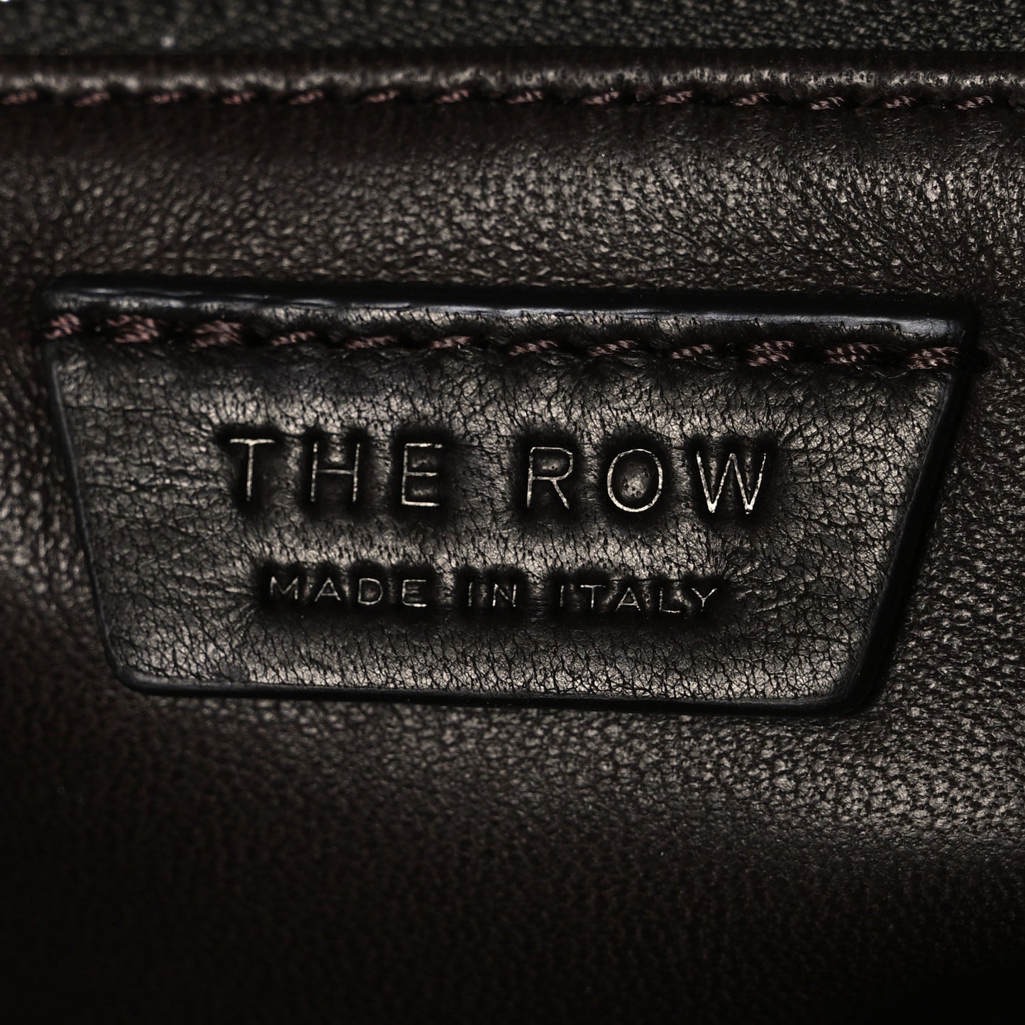 Grained Calfskin Bourse Clutch Dark Brown