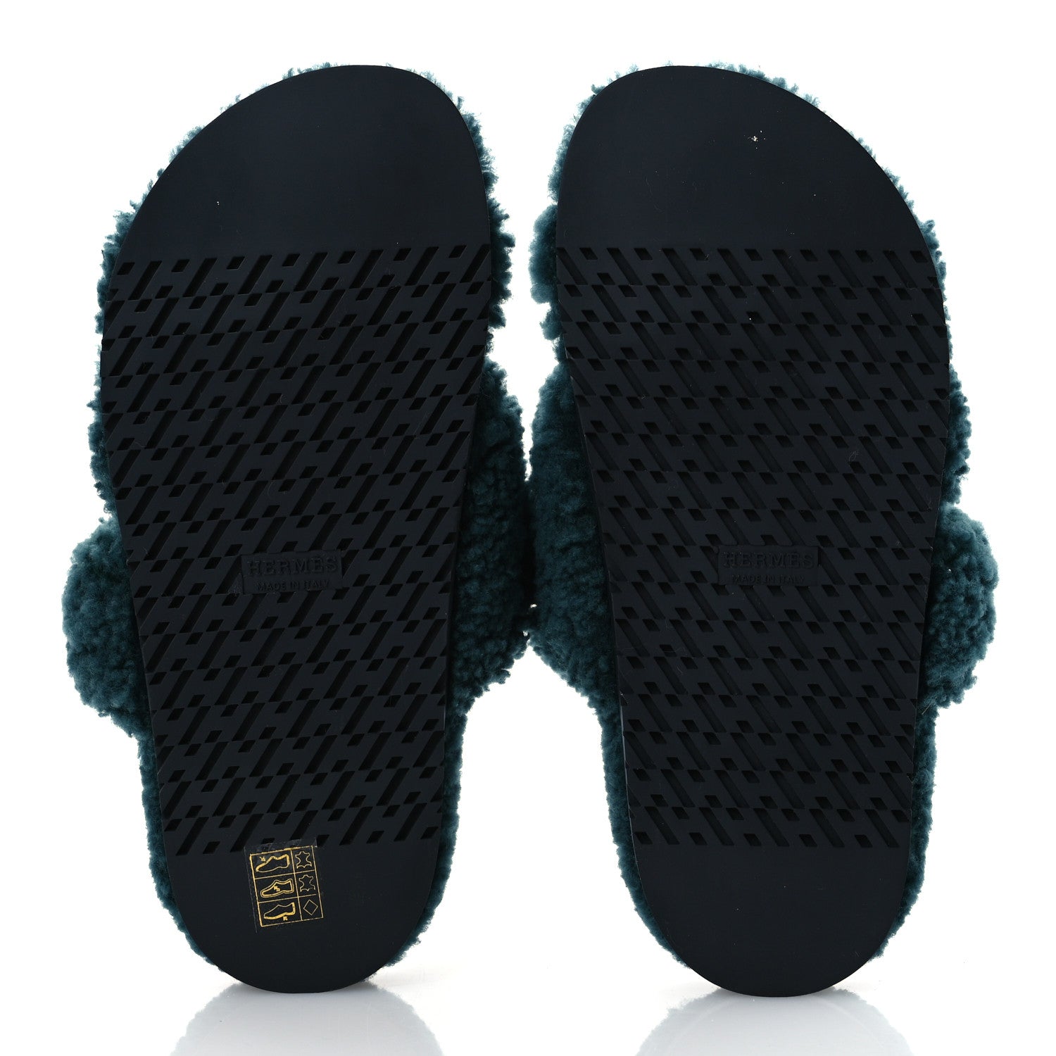 Hermes Woolskin Womens Chypre Sandals 37 Vert Anglais 7 of 12