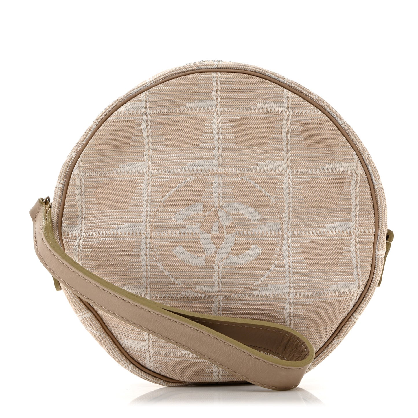 Nylon Travel Wristlet Beige