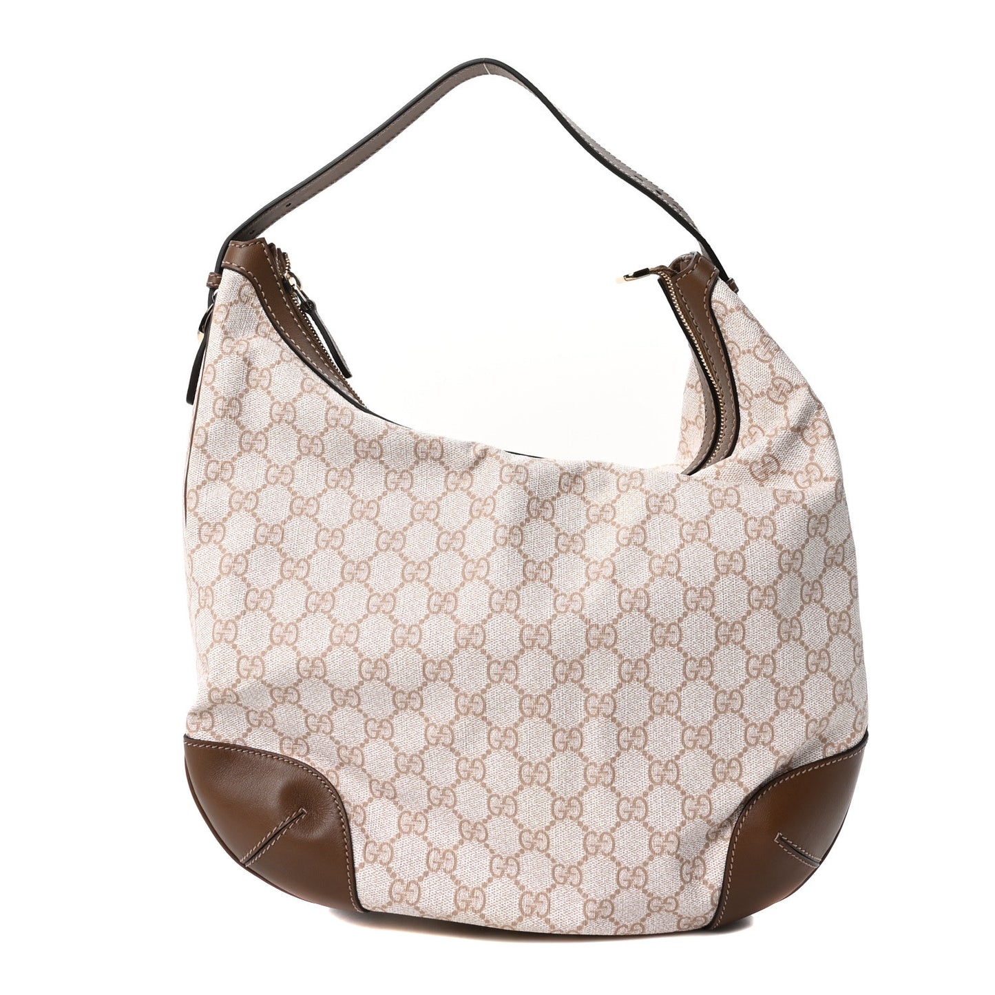 GG Supreme Monogram Margaux Calfskin Medium Nice Hobo New Mystic White Beige Brown