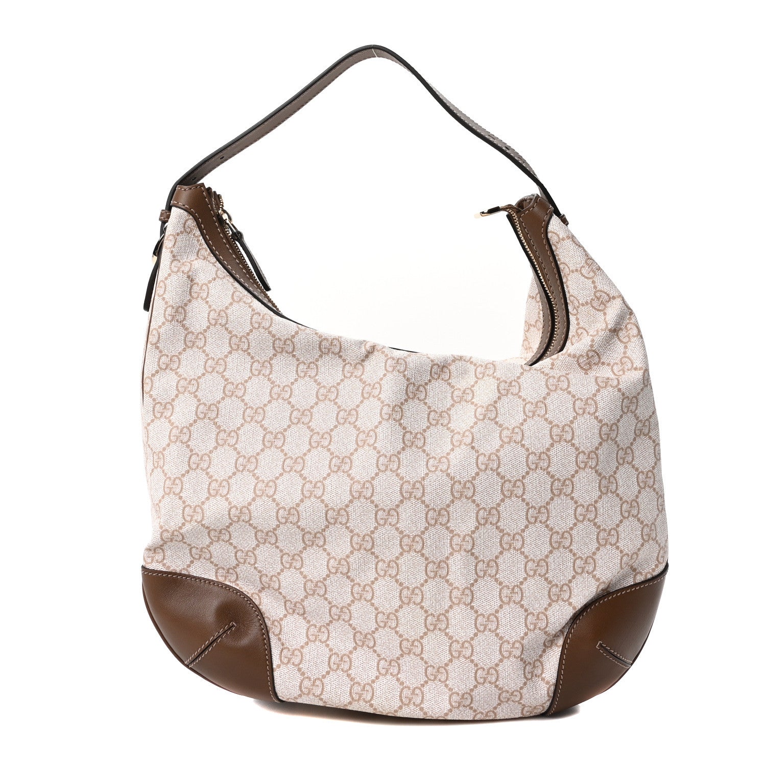 Gucci GG Supreme Monogram Margaux Calfskin Medium Nice Hobo New Mystic White Beige Brown 1 of 10