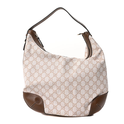 Gucci GG Supreme Monogram Margaux Calfskin Medium Nice Hobo New Mystic White Beige Brown 1 of 10