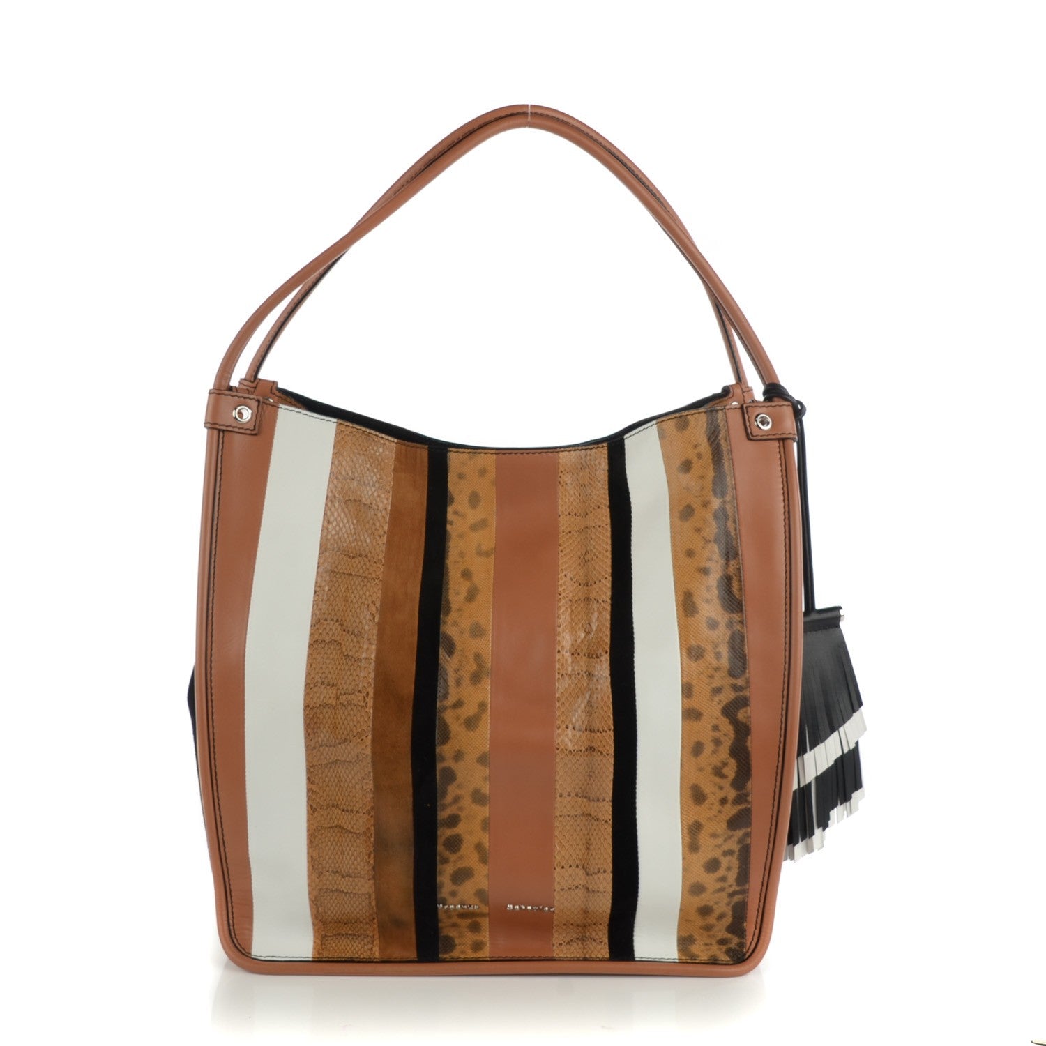 Proenza Schouler Calfskin Ayers Snakeskin Striped Medium Tote Dune 1 of 7