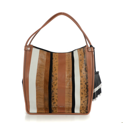 Proenza Schouler Calfskin Ayers Snakeskin Striped Medium Tote Dune 1 of 7