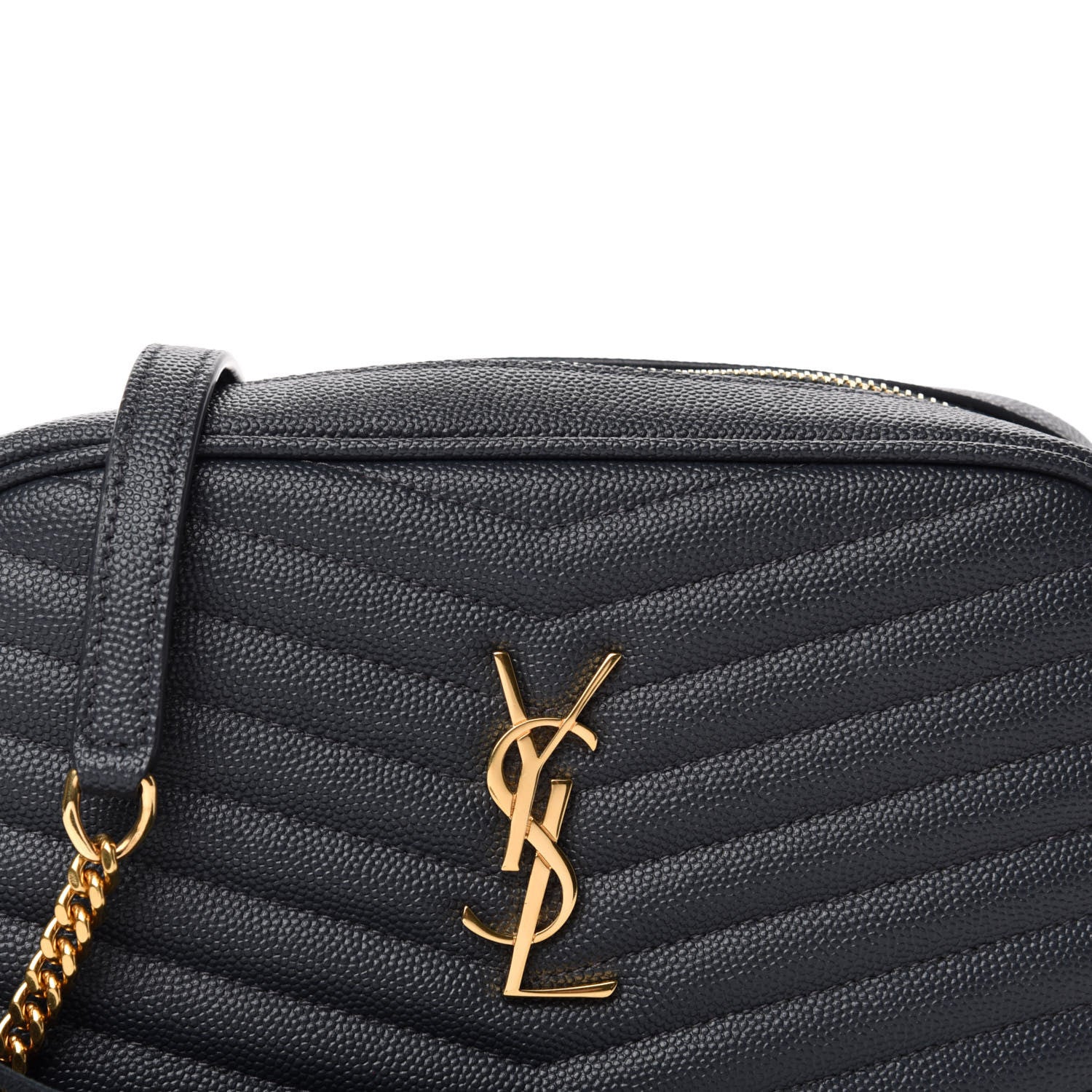 Saint Laurent Grain De Poudre Matelasse Monogram Mini Lou Camera Bag Dark Smog 10 of 11