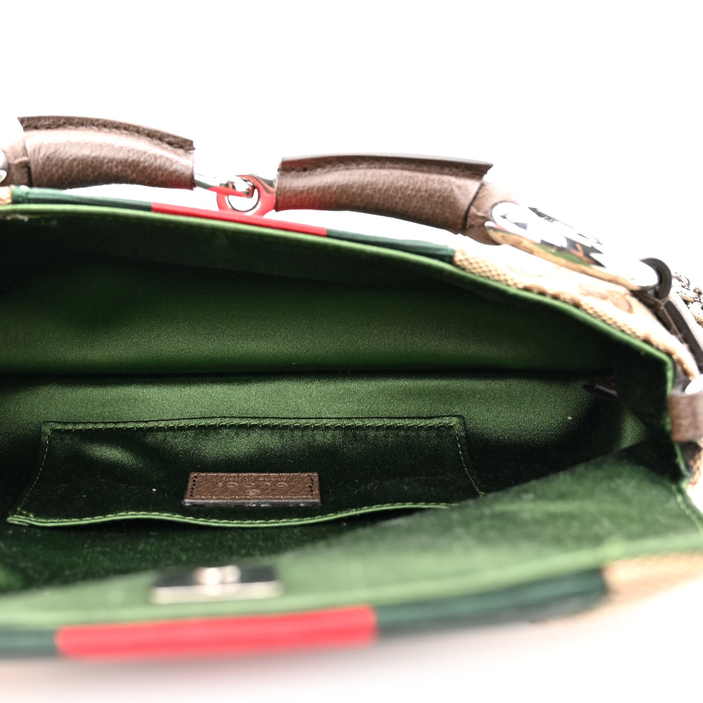 Monogram Textured Dollar Calfskin Heavy Grosgrain Web Small Maxi Horsebit Chain Shoulder Bag Beige Ebony New Acero
