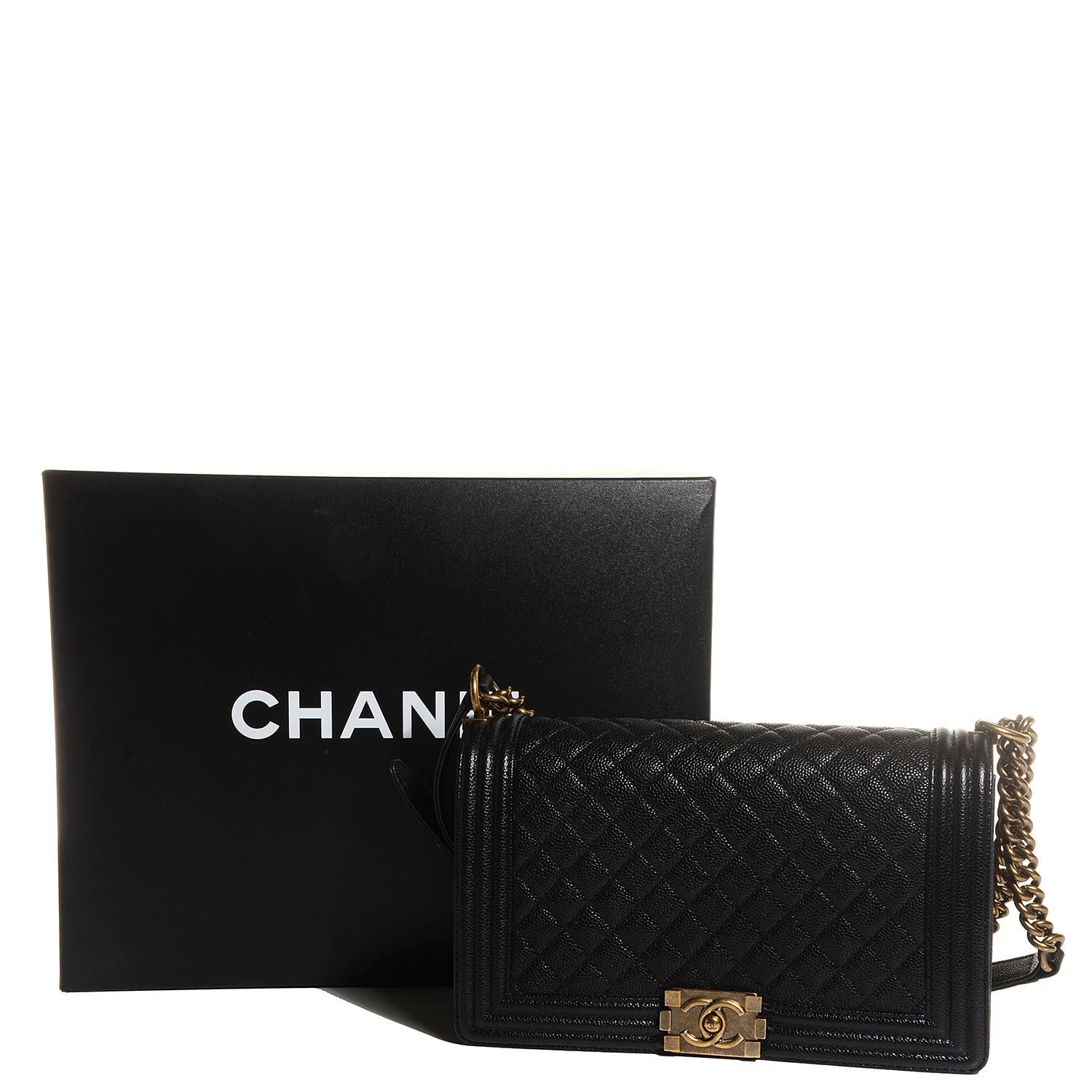 Chanel Caviar Quilted New Medium Boy Flap Black 9 of 9