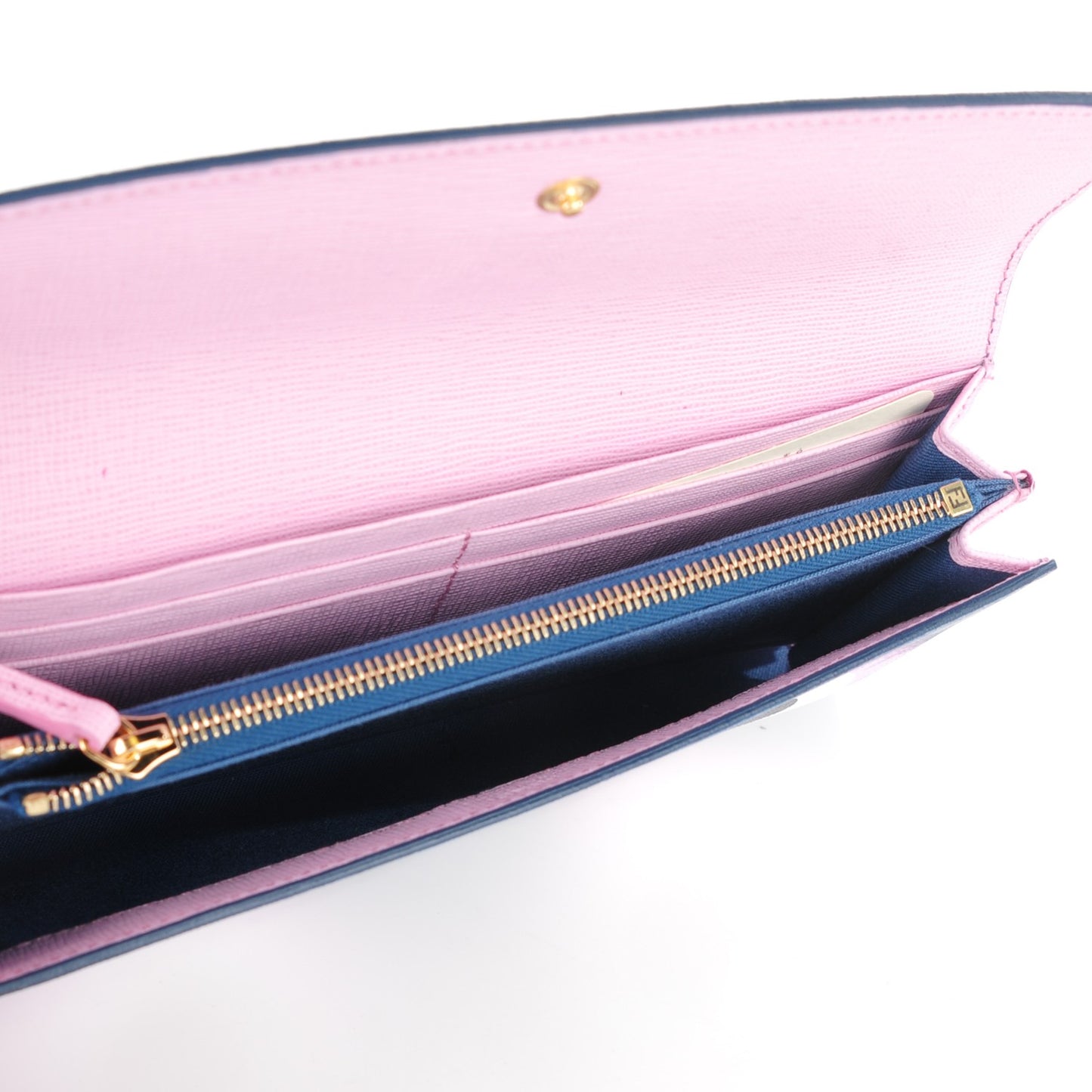Vitello Elite Crystal Eye Monster Continental Wallet Cobalt Lavender Pink