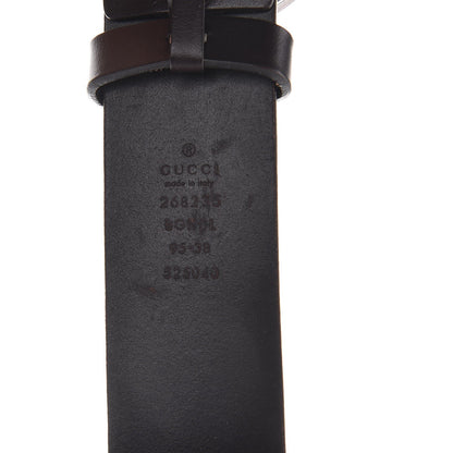Gucci Calfskin Wood Interlocking G Belt 95 38 Brown 7 of 9