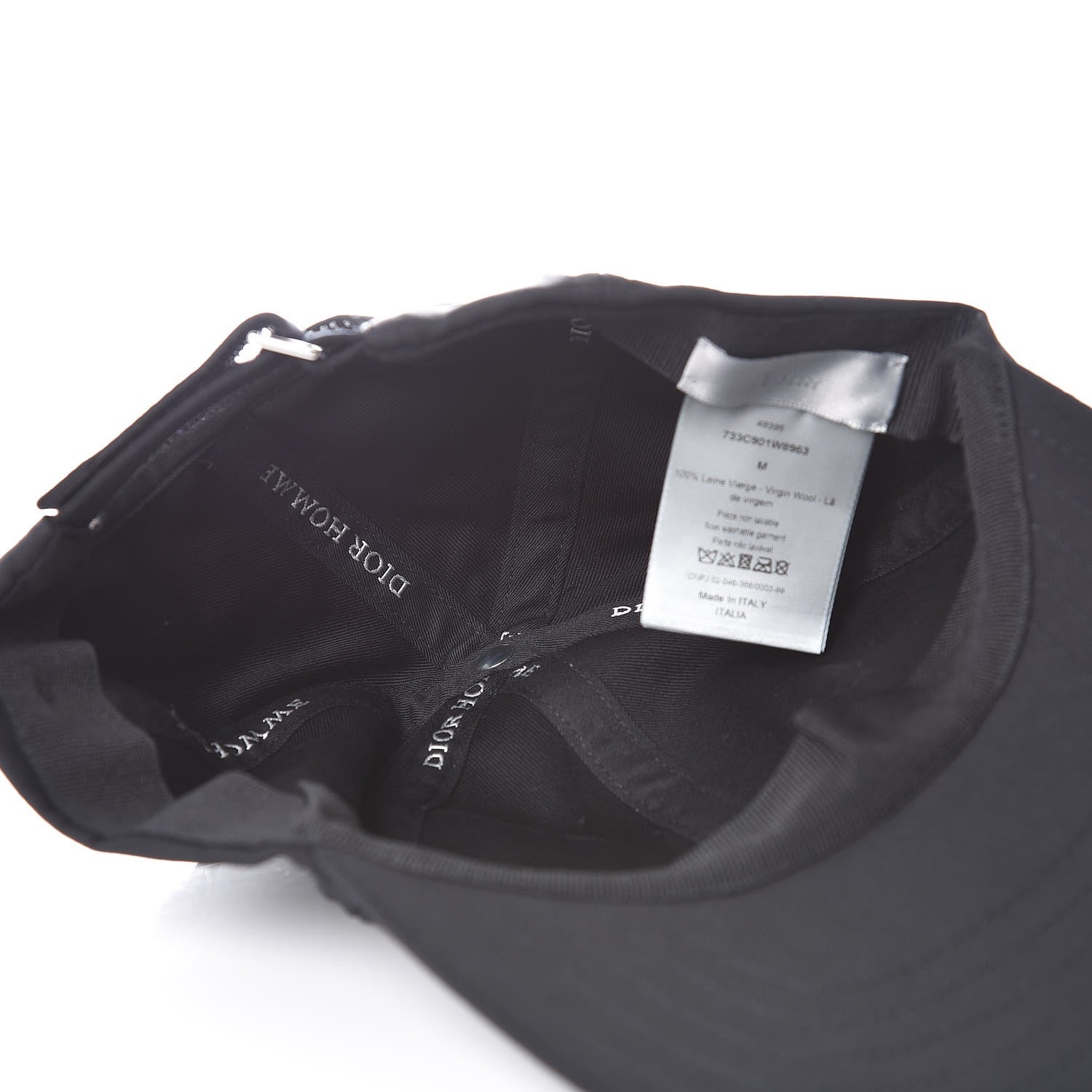 Christian Dior HOMME Wool Logo Baseball Hat M Black 6 of 8