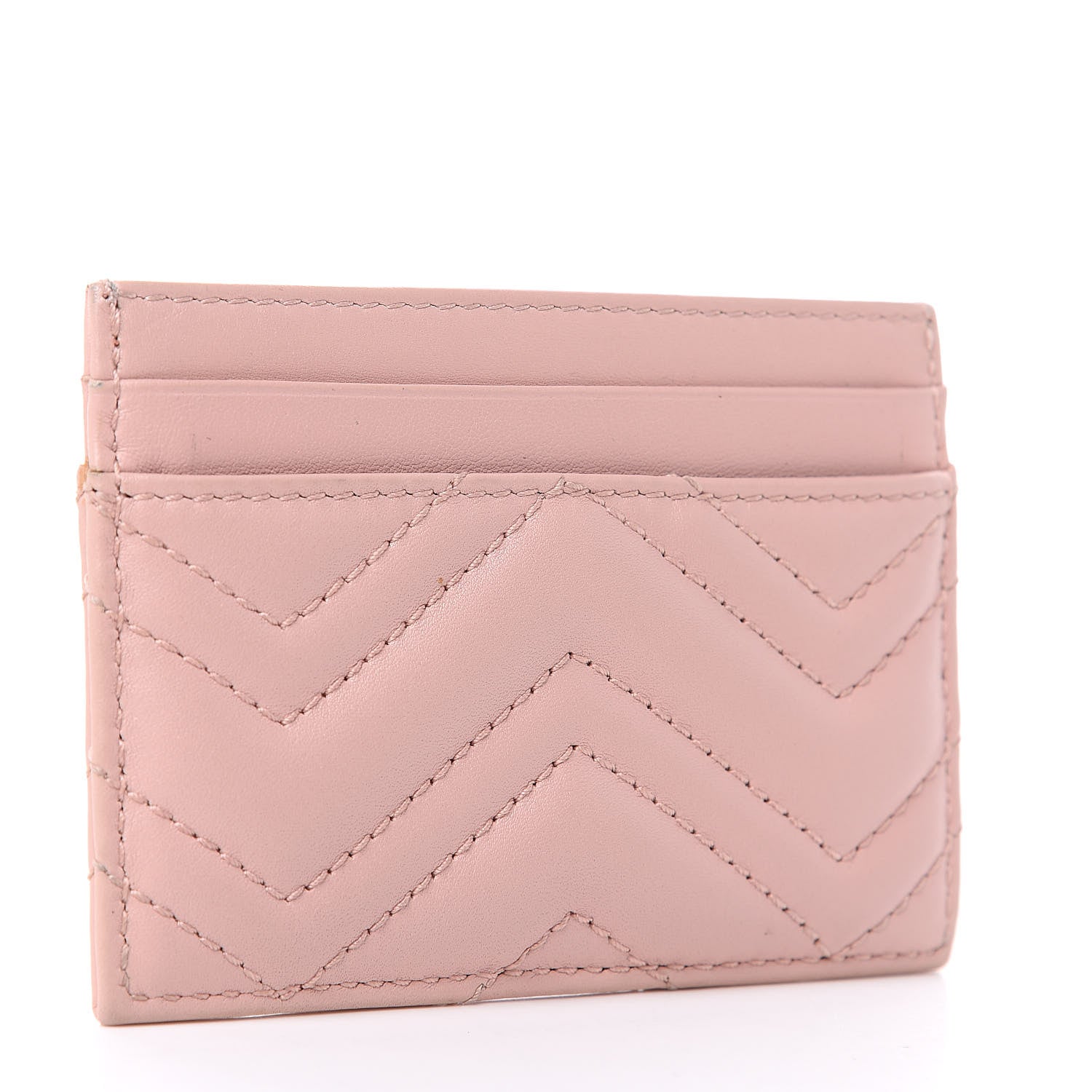 Gucci Calfskin Matelasse GG Marmont Card Holder Perfect Pink 3 of 7