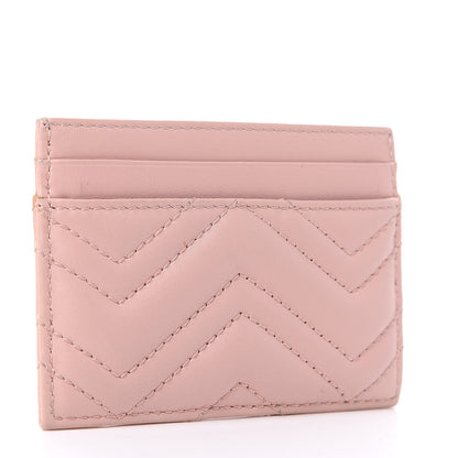 Gucci Calfskin Matelasse GG Marmont Card Holder Perfect Pink 3 of 7
