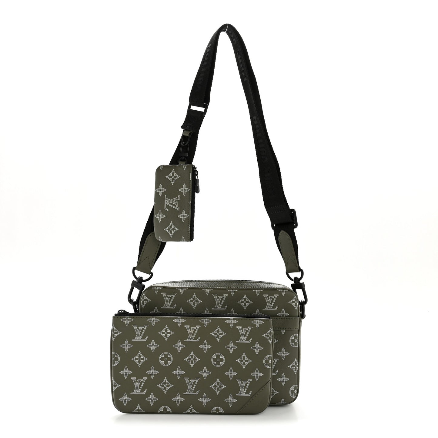 Monogram Shadow G65 Trio Messenger Olive Green