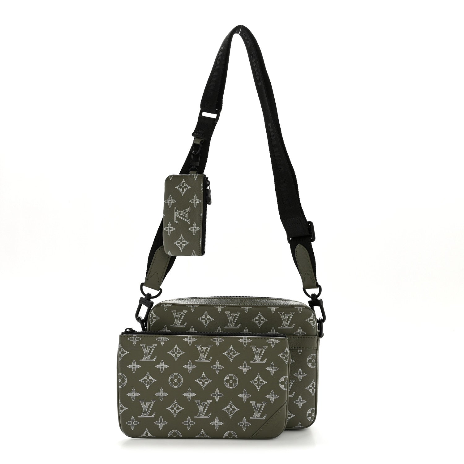 Louis Vuitton Monogram Shadow G65 Trio Messenger Olive Green 3 of 12