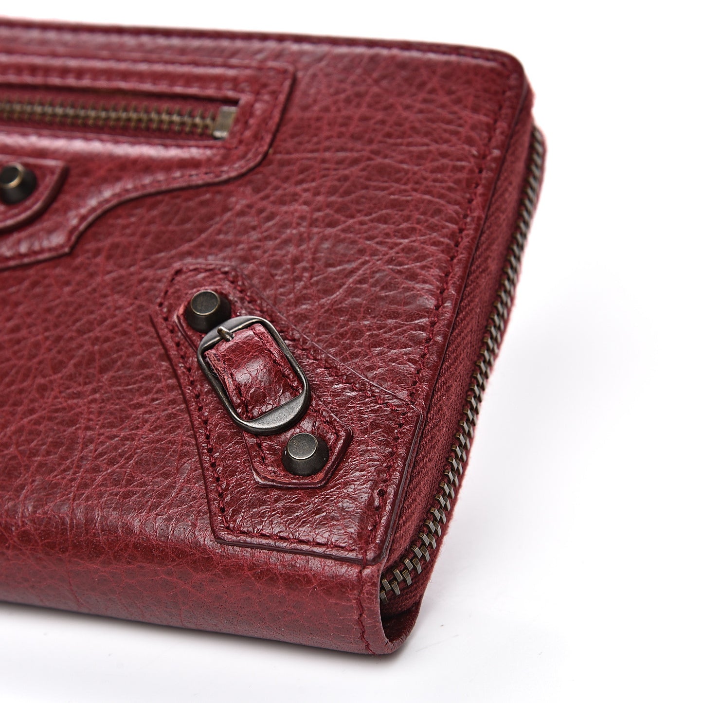 Agneau Classic Hardware Continental Zip Around Wallet Rouge Cerise