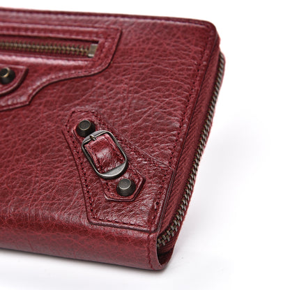 Balenciaga Agneau Classic Hardware Continental Zip Around Wallet Rouge Cerise 8 of 11