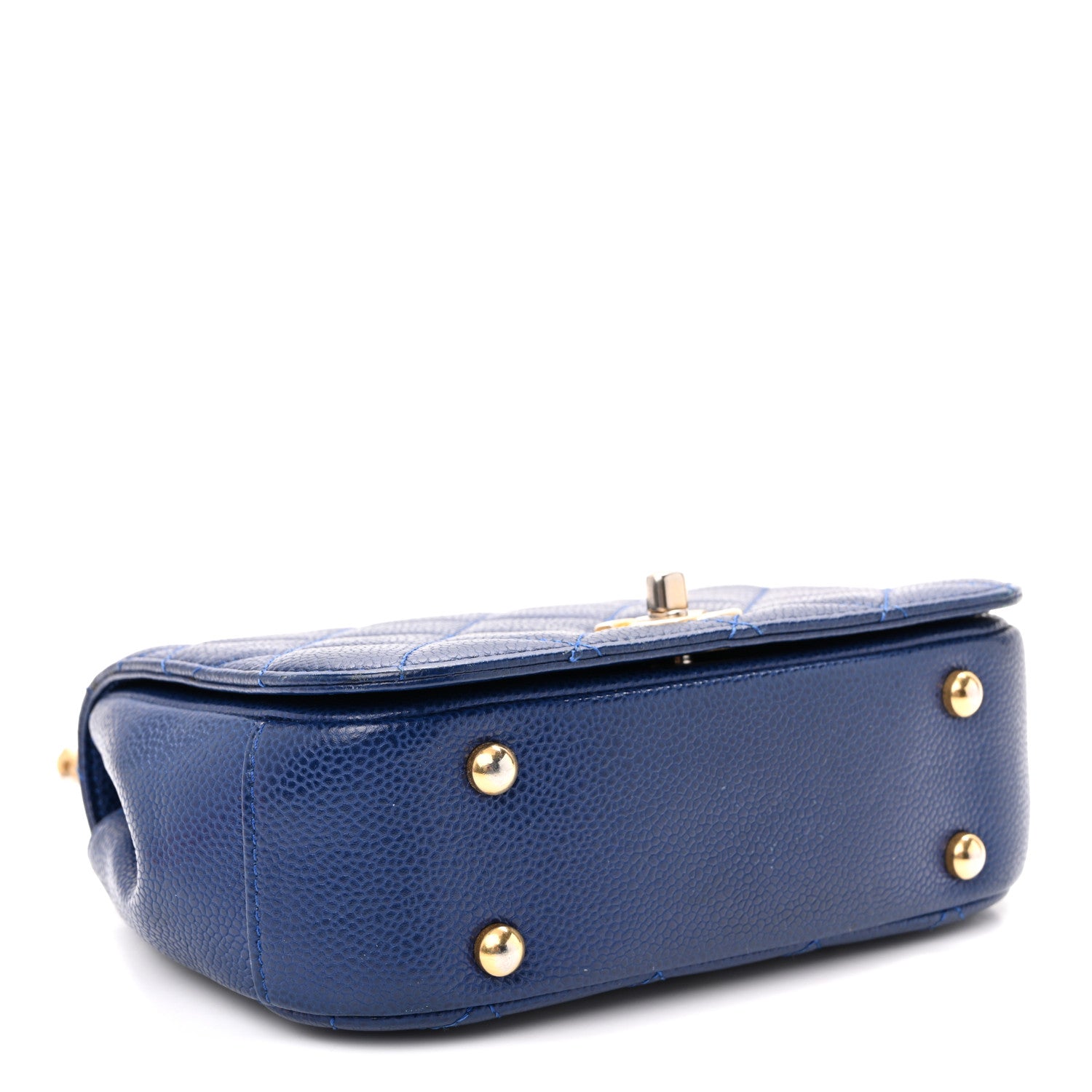Chanel Caviar Mini Carry Around Flap Bag Blue 4 of 10