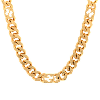 Gucci Interlocking G Script Choker Necklace Gold 1 of 4