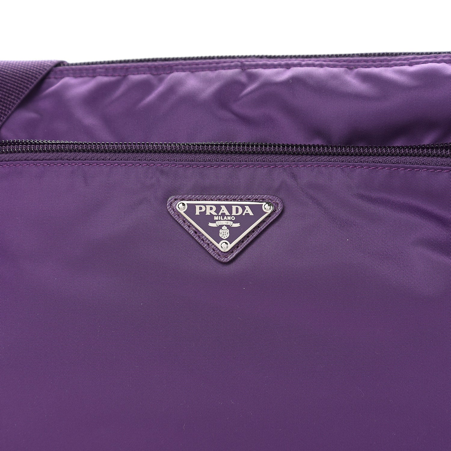 Prada Nylon Vela Saffiano Flat Messenger Bag Ciclamino 6 of 8