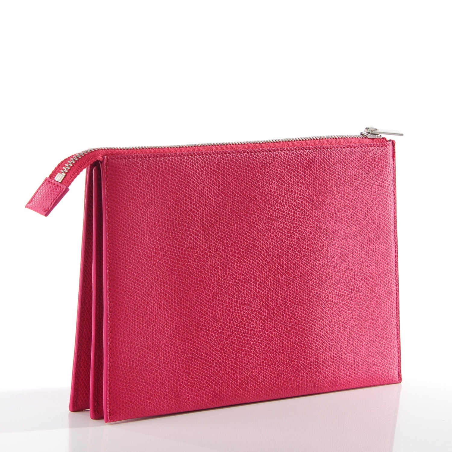 Celine Grained Calfskin Solo Trio Cosmetic Pouch Fuchsia 3 of 7