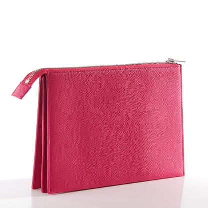 Celine Grained Calfskin Solo Trio Cosmetic Pouch Fuchsia 3 of 7