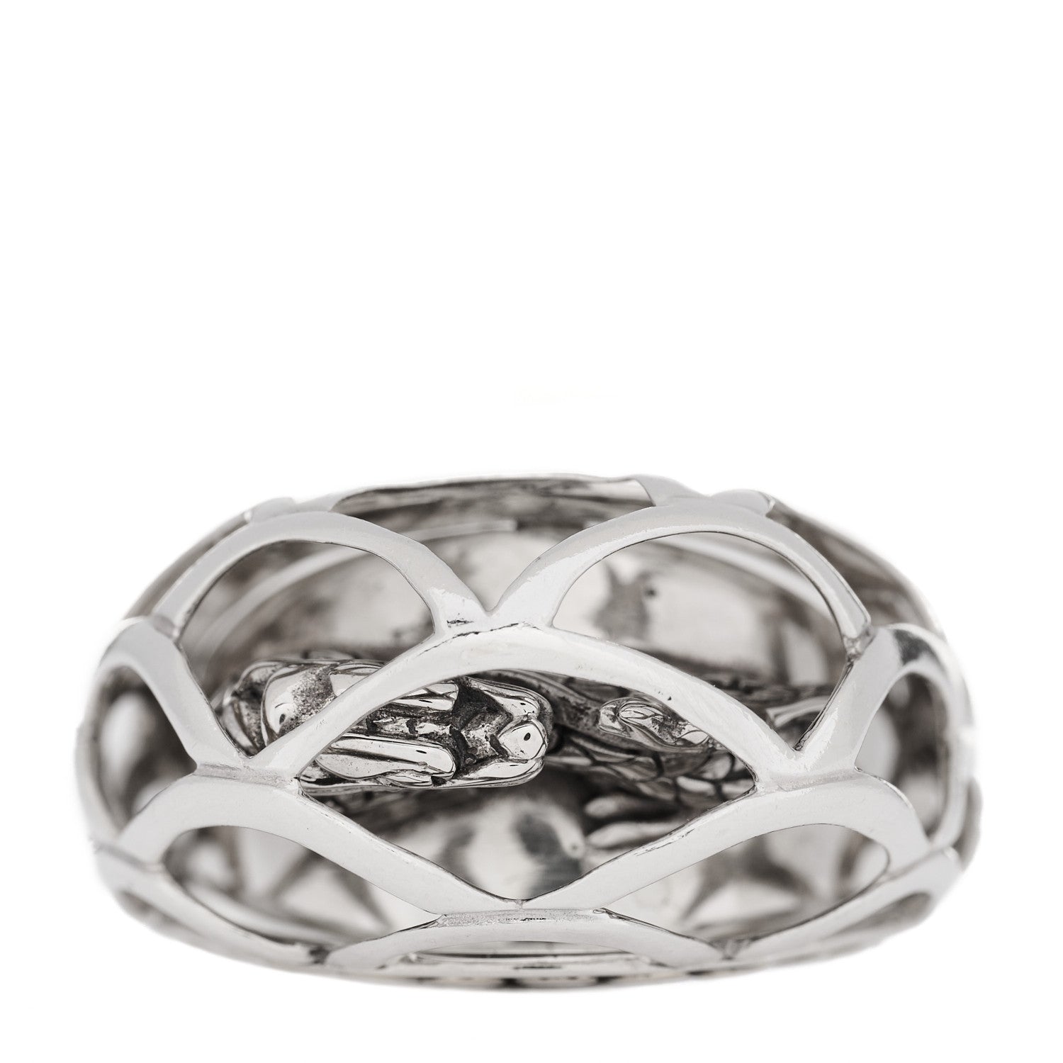 John Hardy Sterling Silver 18K Yellow Gold Hidden Naga Dragon Dome Ring 55 7.25 3 of 5