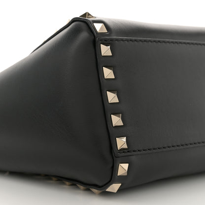 Valentino Garavani Vitello Mini Rockstud Double Handle Tote Black 8 of 9
