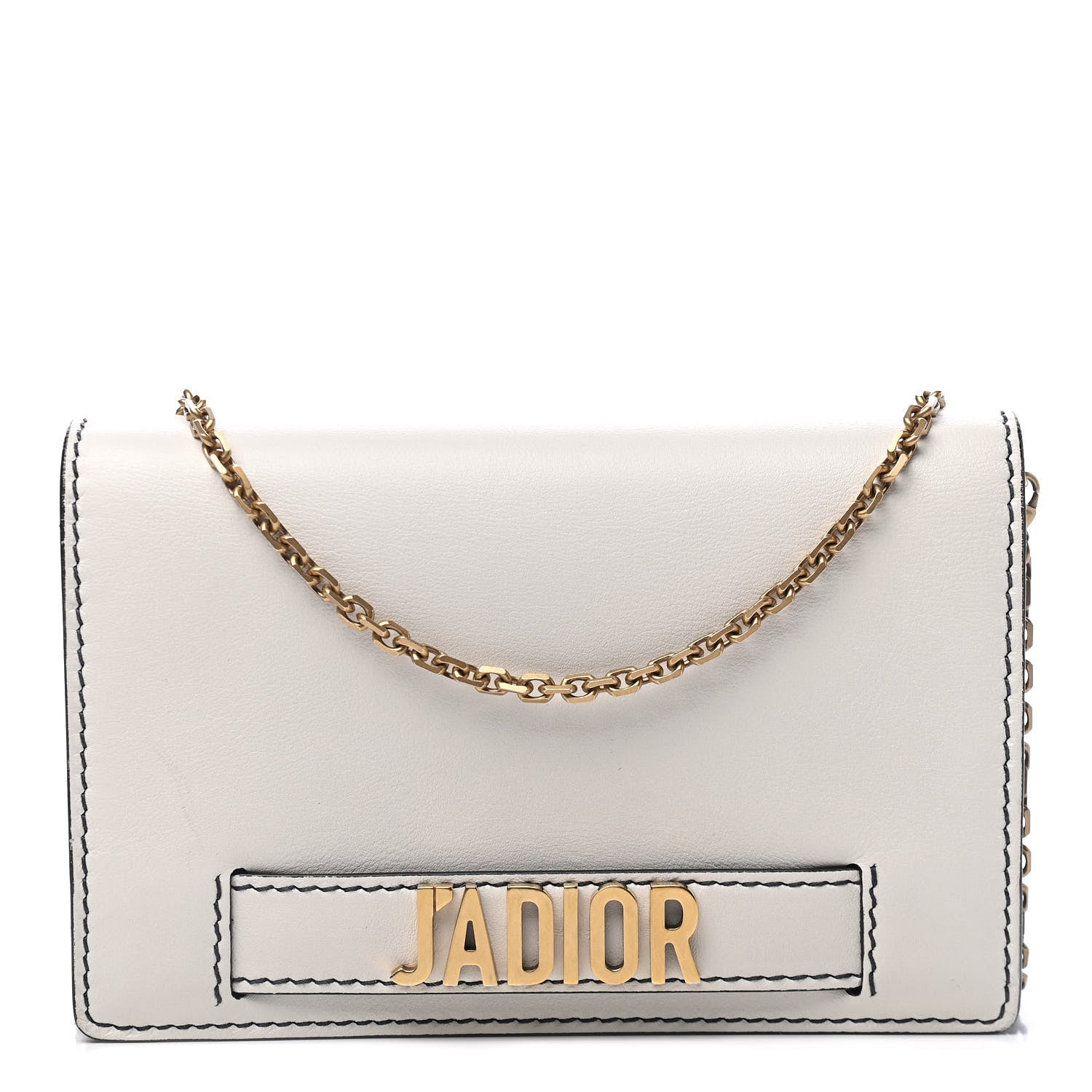 Christian Dior Calfskin J'Adior Wallet on Chain Pouch Off White 1 of 5